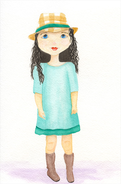 Watercolor girl #20- Ashley