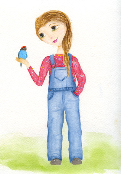Watercolor girl #21- Frannie
