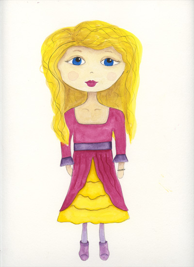 Photo of my first watercolor girl - Alice