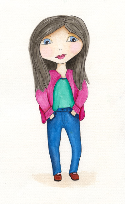 Photo of a watercolor girl - Berkley