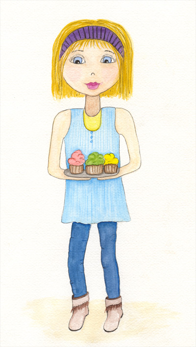 Photo of a watercolor girl - Mitzy